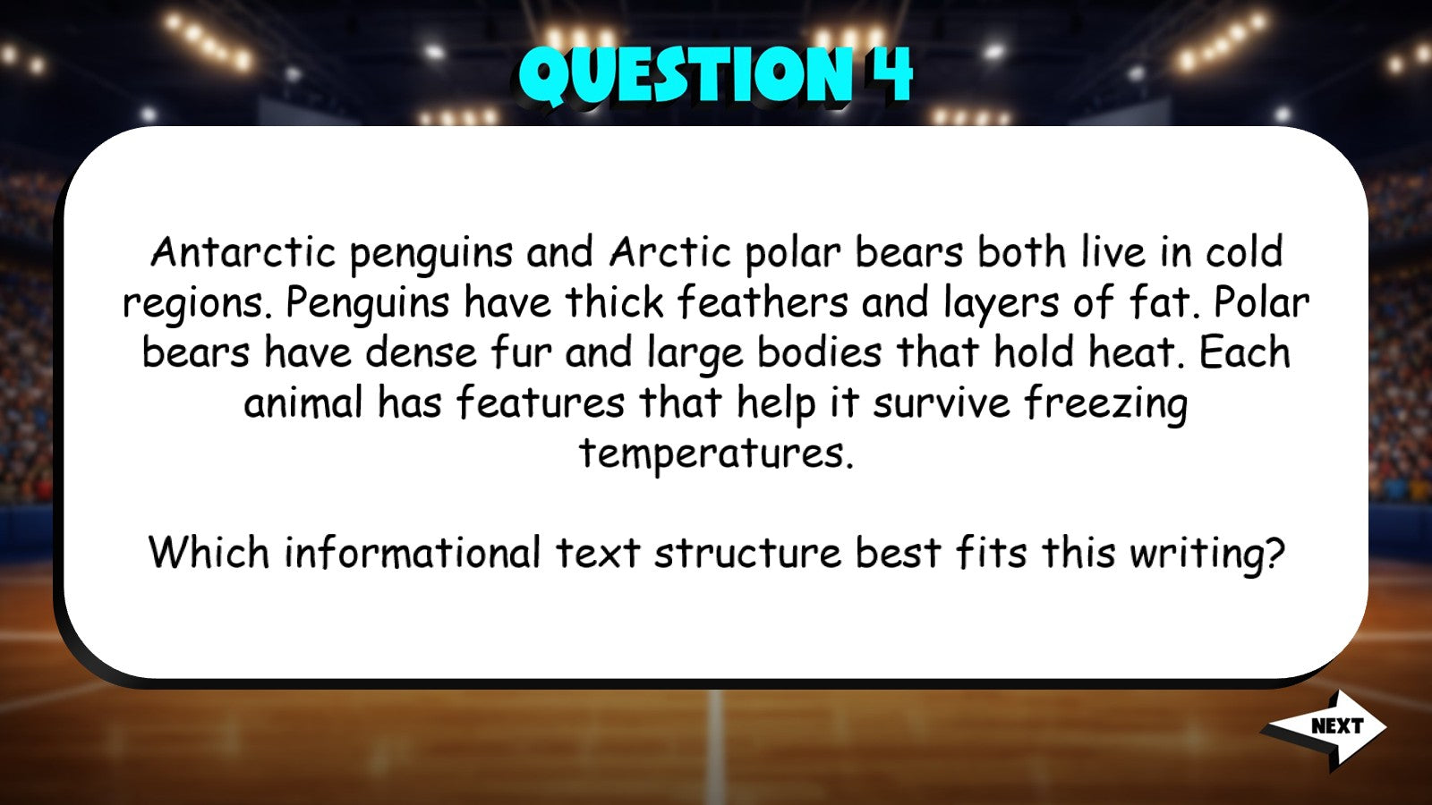 Identify Common Informational Text Structures TRASHKETBALL ELA Game - Grade 5