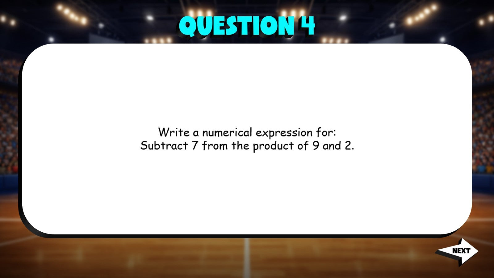 Writing Numerical Expressions from Words TRASHKETBALL Math Game - Grade 4