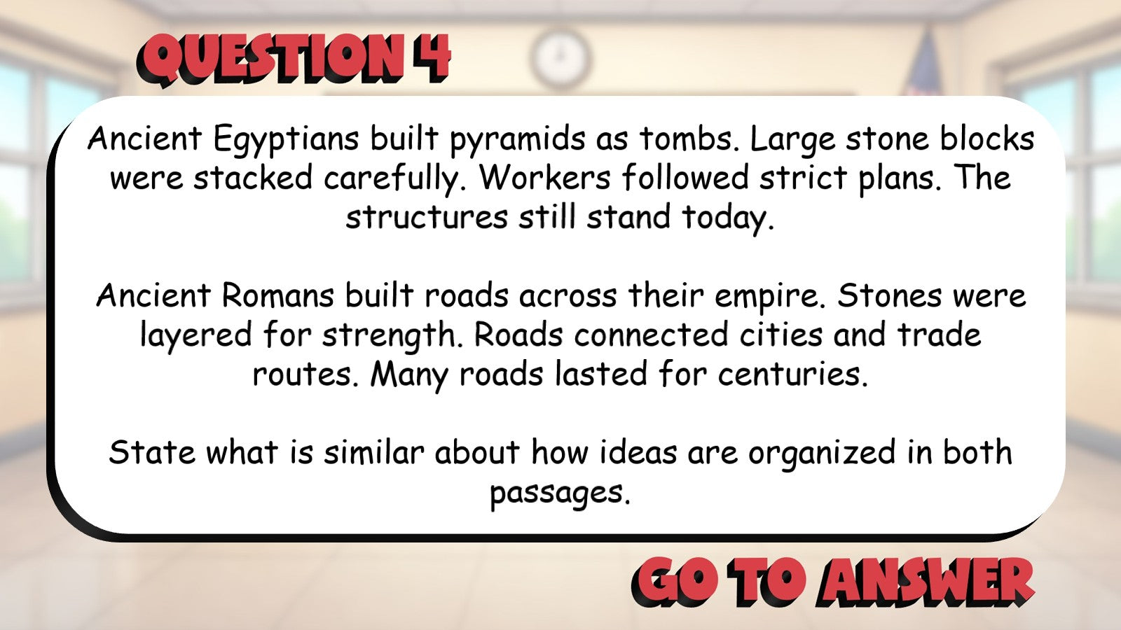 How Sections & Paragraphs Build Understanding BIG TERRIBLE GAME - Grade 5 ELA
