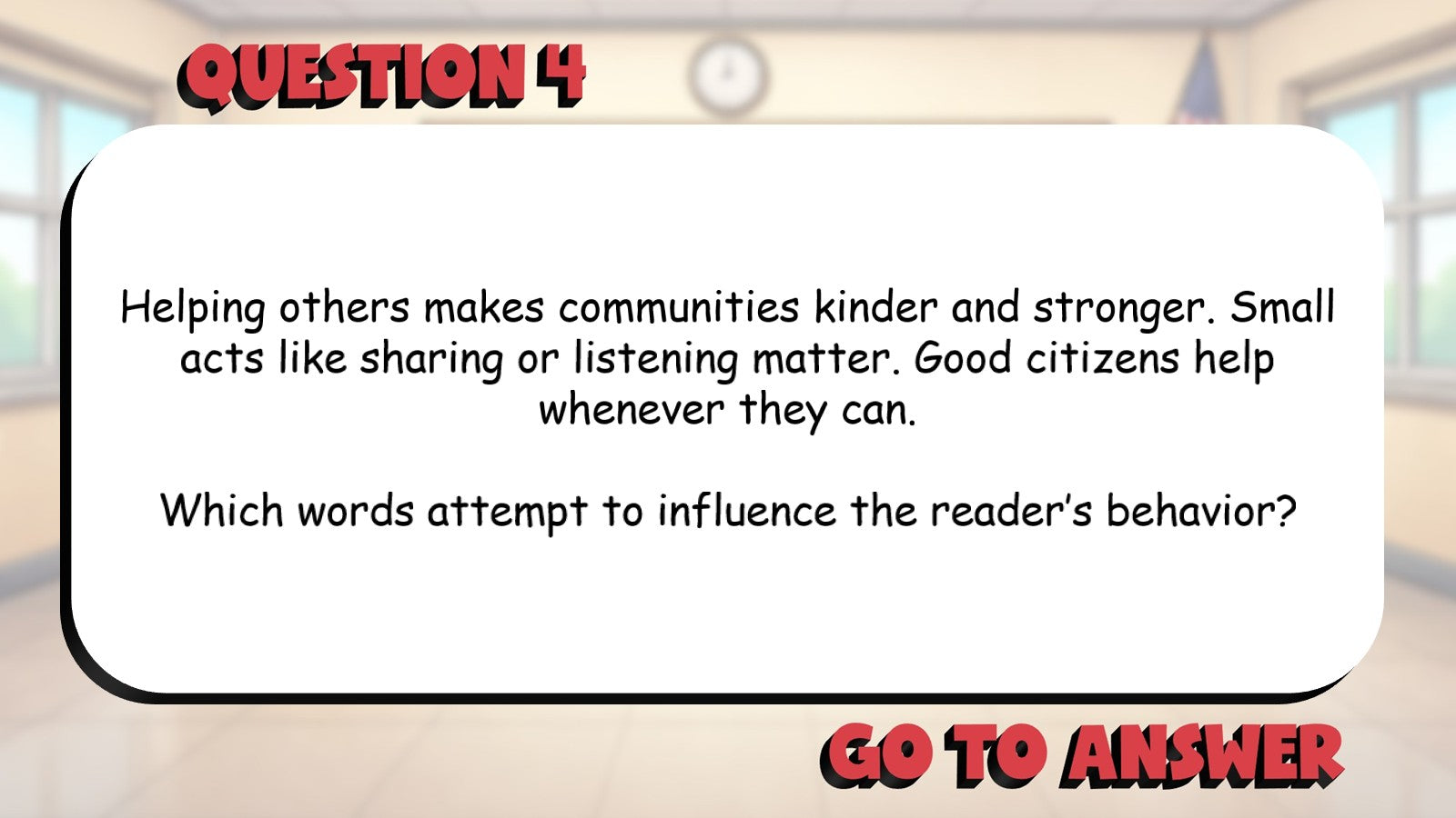 Persuasive Language in Informational Text BIG TERRIBLE GAME - Grade 3 ELA Review