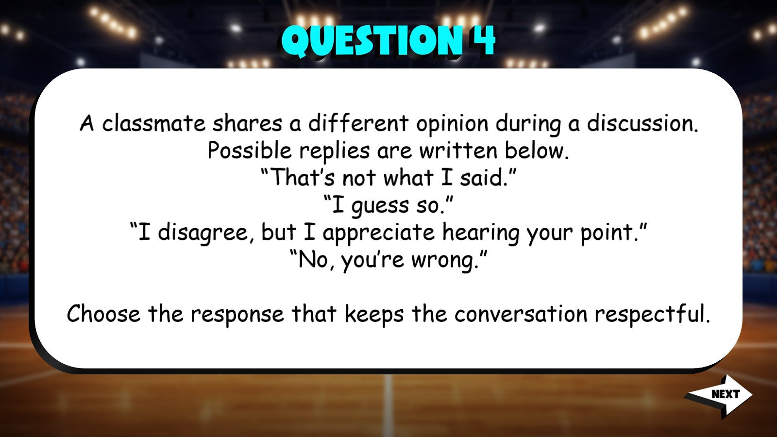 Identify Clear & Respectful Responses TRASHKETBALL ELA Game - No Prep Grade 6