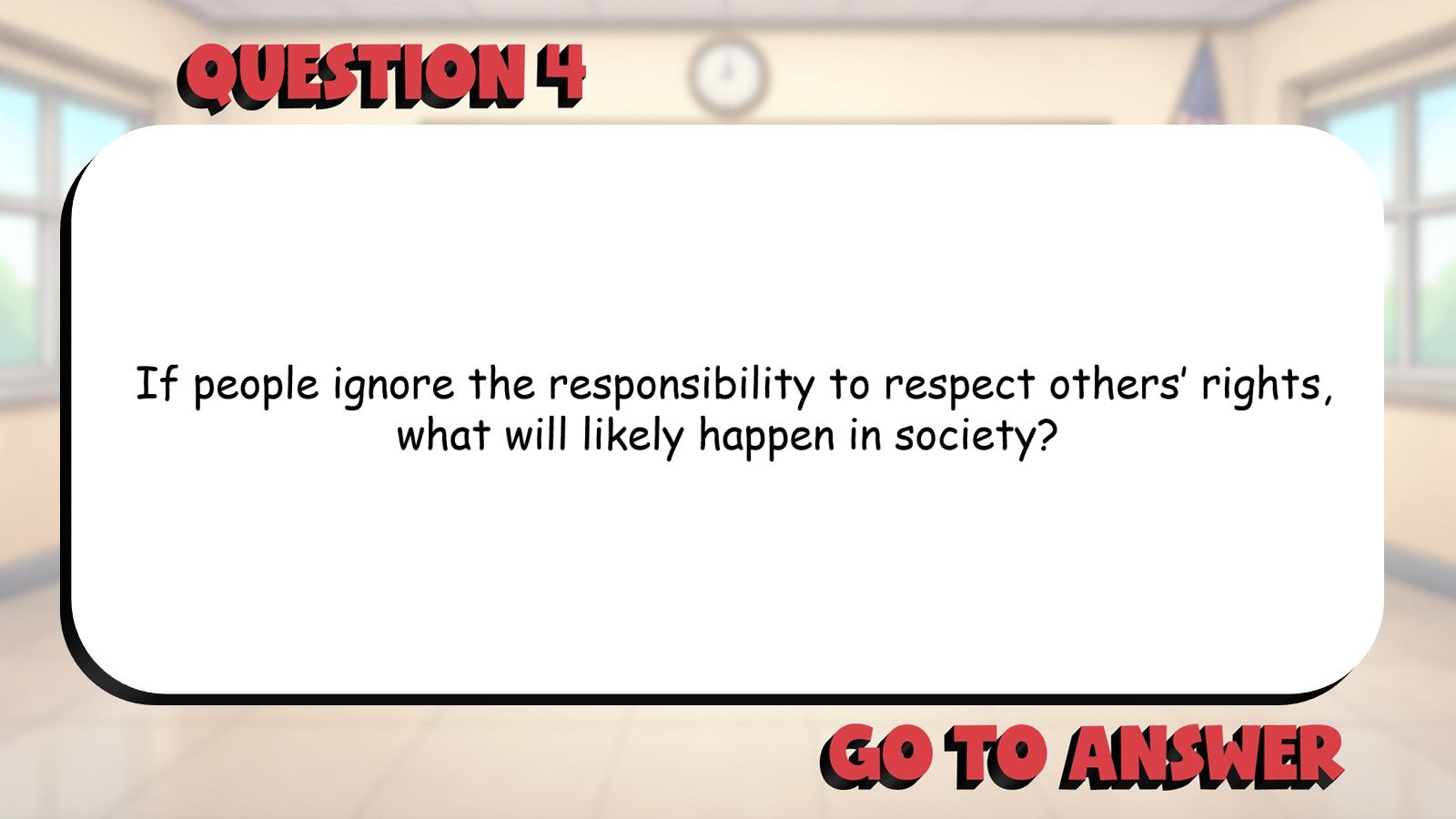 Rights & Responsibilities BIG TERRIBLE GAME - No Prep Civics Review Activity