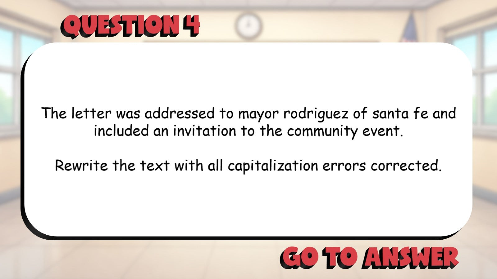 Capitalization Errors in Titles & Proper Nouns BIG TERRIBLE GAME - Grade 4 ELA