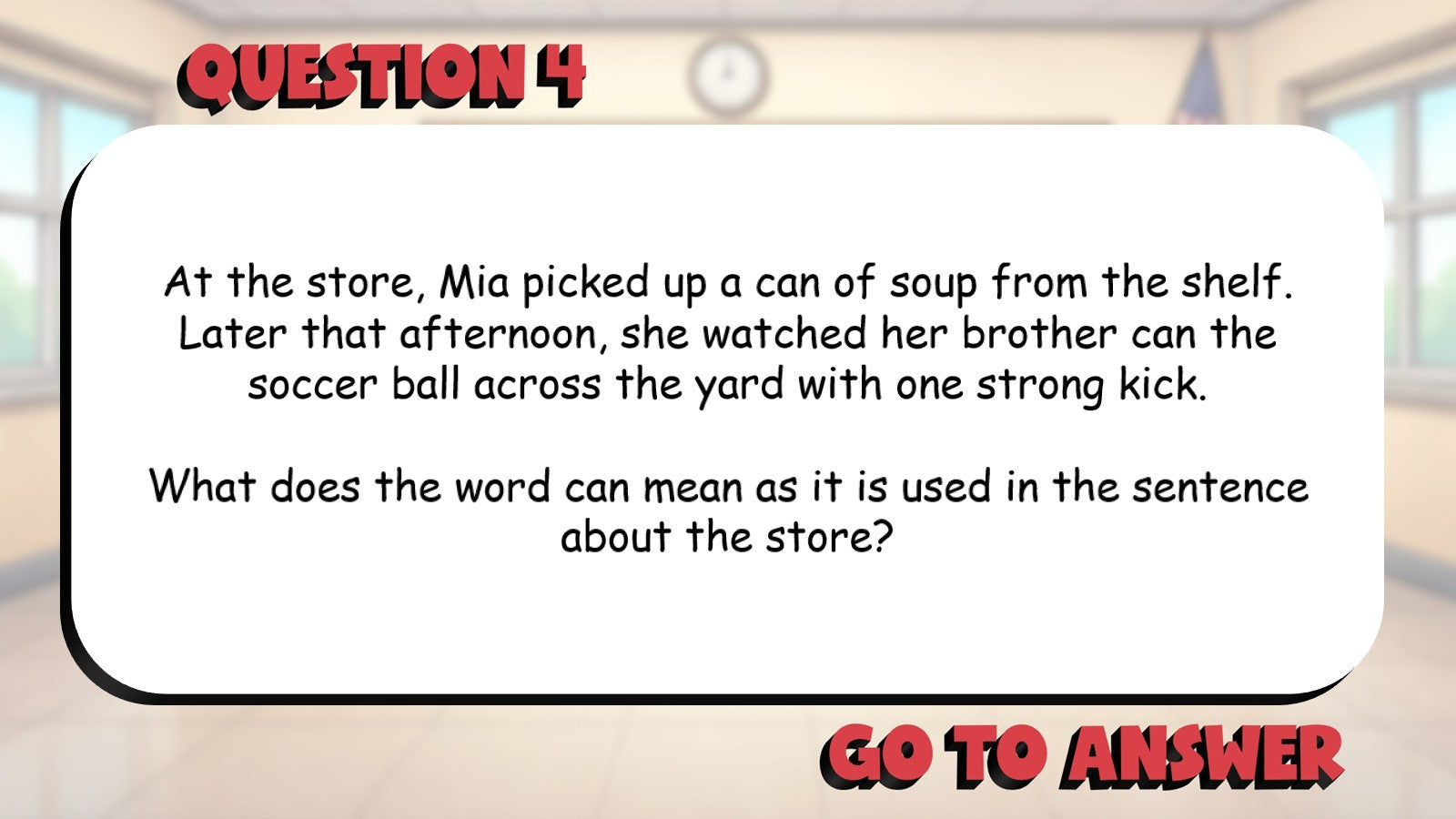Multiple Meaning Words from Context BIG TERRIBLE GAME - Grade 4 ELA Review