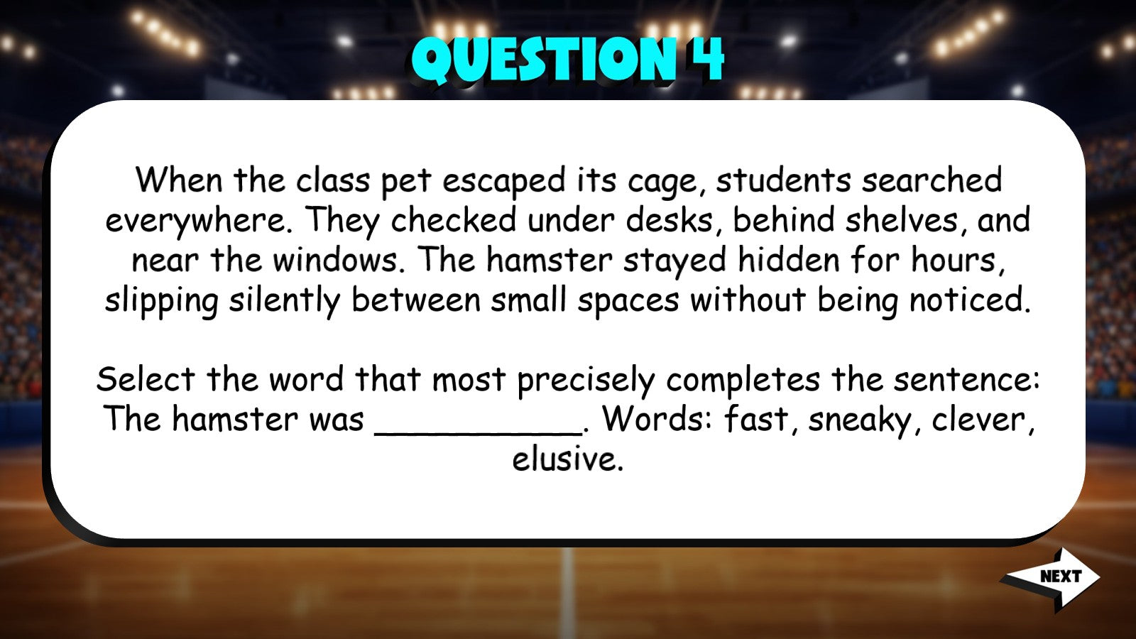 Select the Most Precise Word TRASHKETBALL ELA Game - No Prep Grade 5 Review