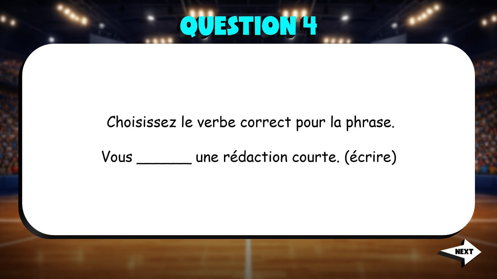 Fill In The Verb - Grades & Performance TRASHKETBALL French Game - No Prep
