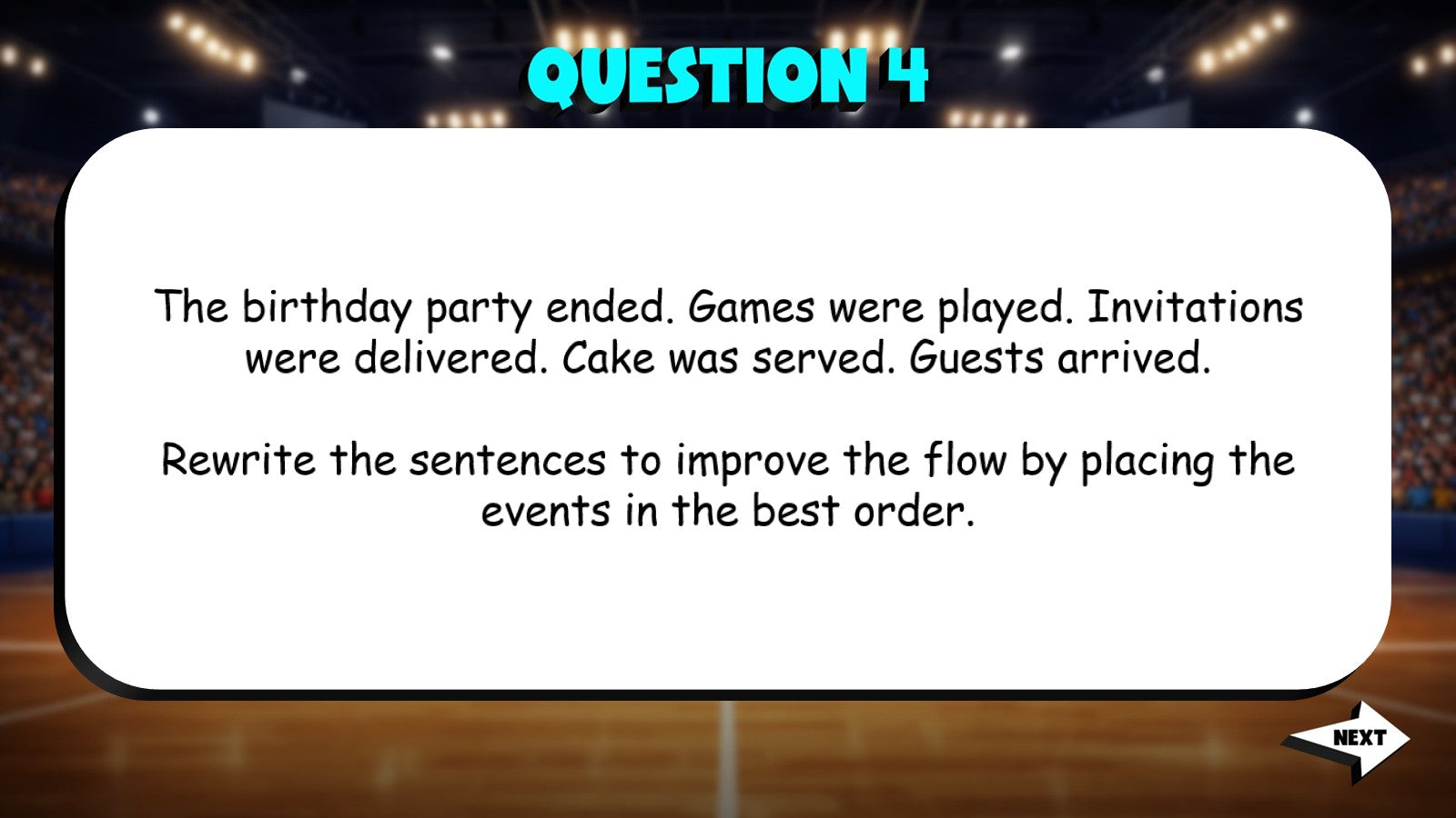 Select Revisions That Improve Organization TRASHKETBALL ELA Game - Grade 4
