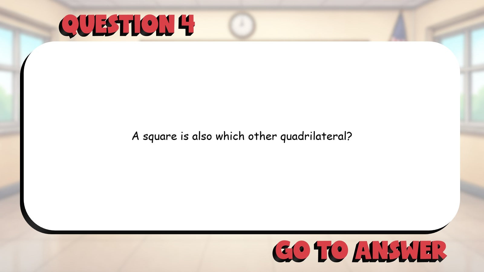 Identify Quadrilaterals BIG TERRIBLE GAME - No Prep Grade 4 Math Review Activity