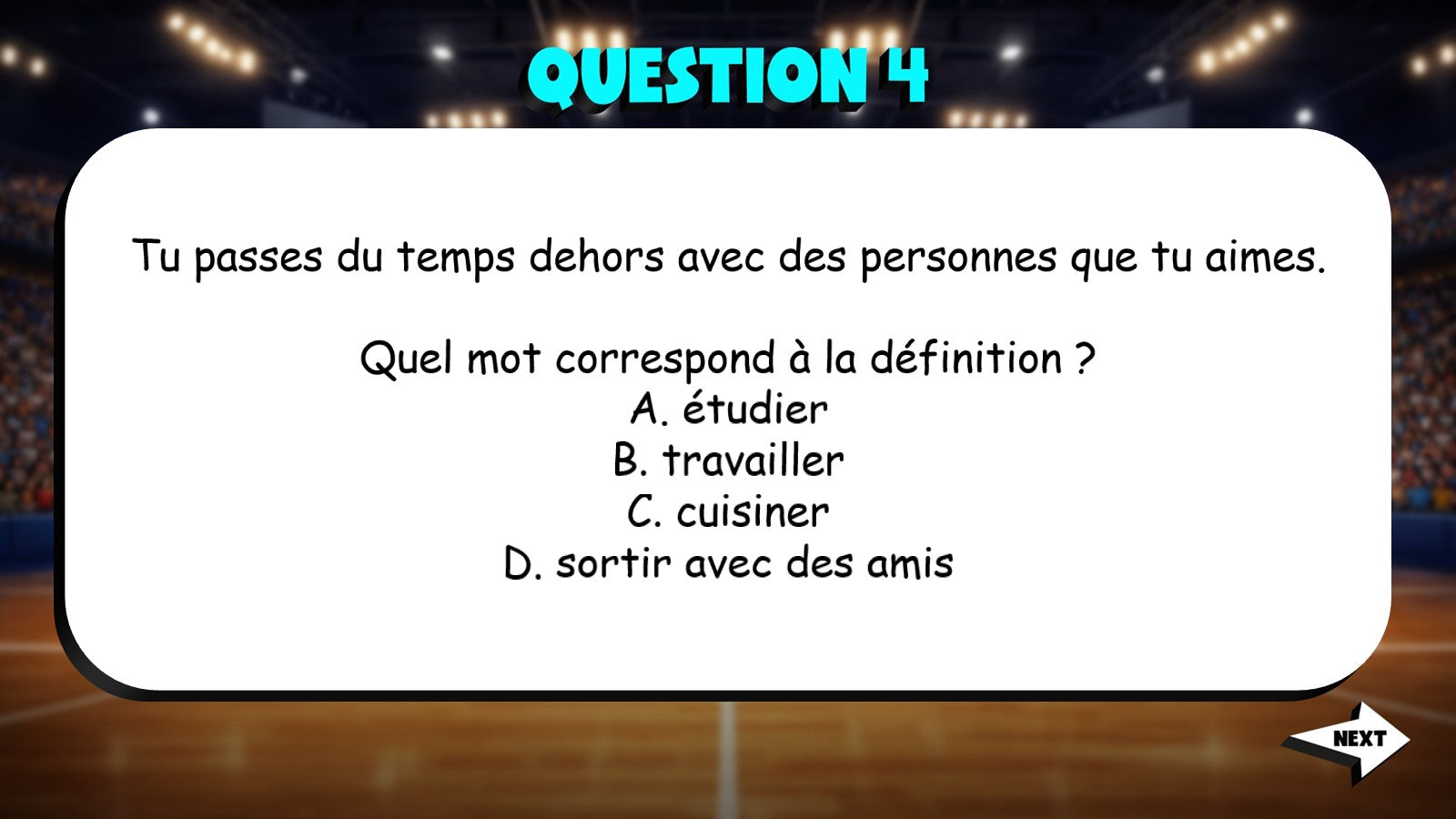 Match the Definition - Daily Activities TRASHKETBALL French Game - No Prep