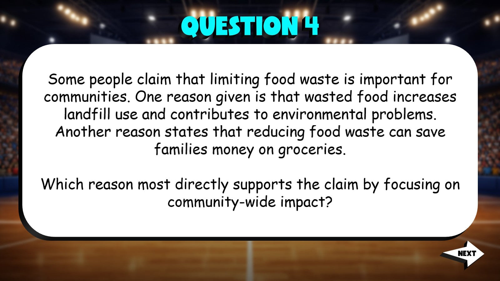 Analyze Reasons Supporting a Claim TRASHKETBALL ELA Game - No Prep Grade 6