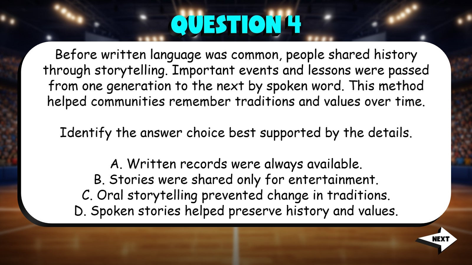 Identify the Strongest Answer from Evidence TRASHKETBALL ELA Game - Grade 5