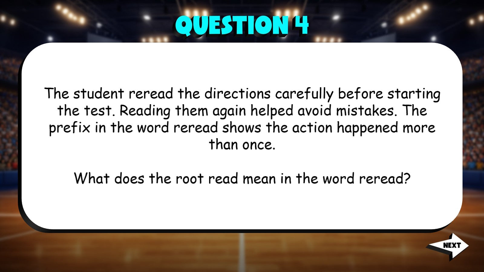 Identify Common Roots in Multisyllable Words TRASHKETBALL ELA Game - Grade 4