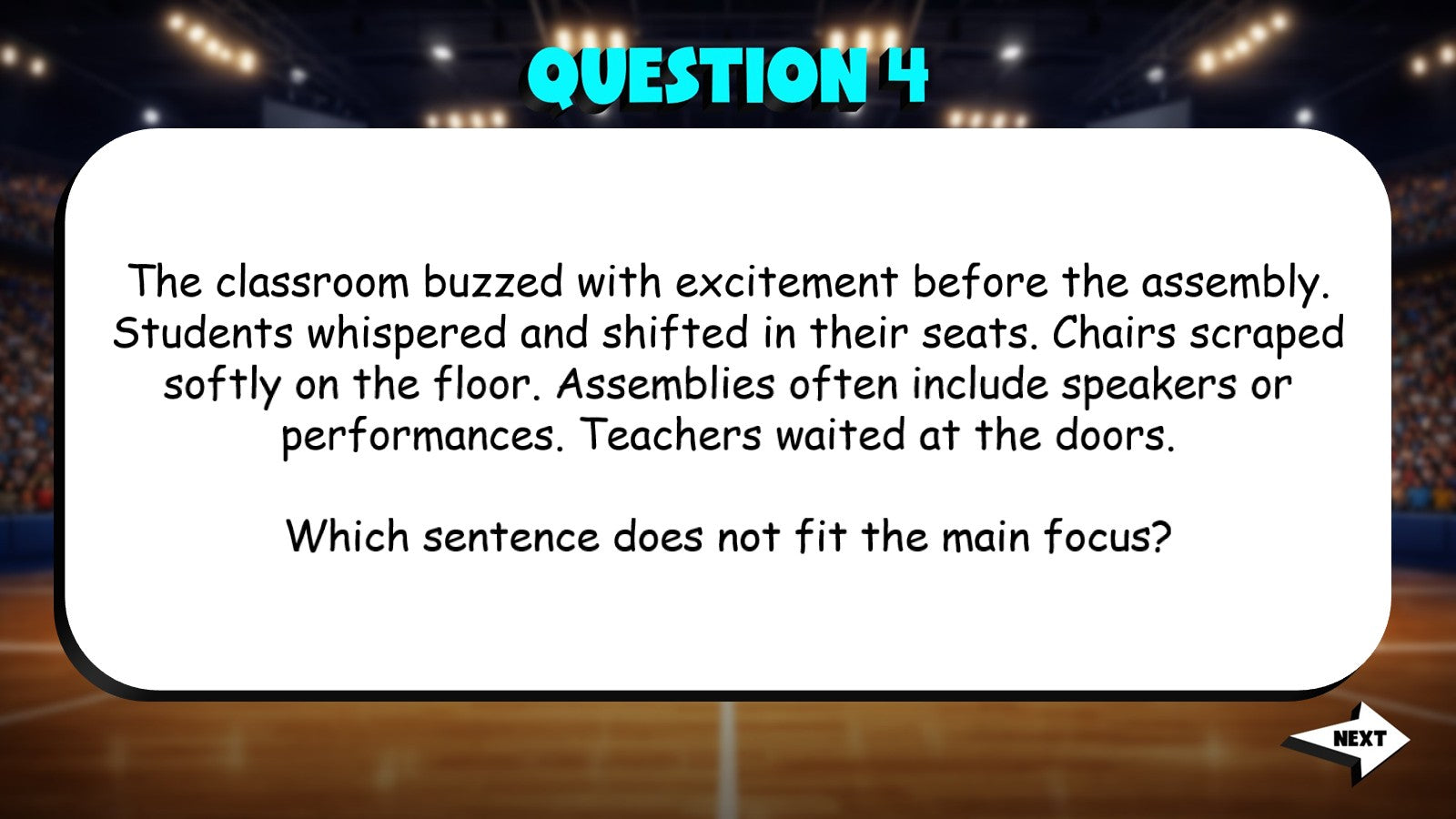 Identify Off Topic or Repetitive Information TRASHKETBALL ELA Game - Grade 4