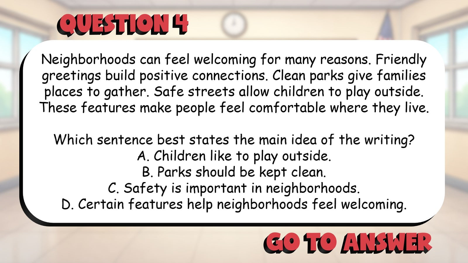 Identify Clear Topic Sentences BIG TERRIBLE GAME - No Prep Grade 5 ELA Review