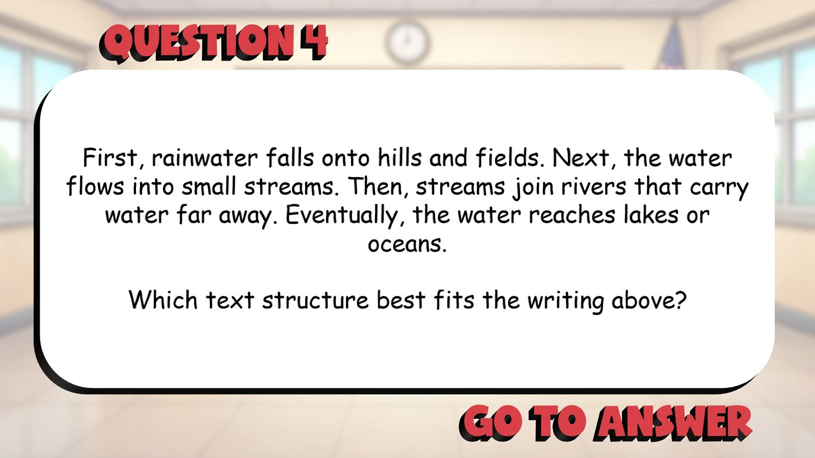 Analyze Text Structure & Organization BIG TERRIBLE GAME - Grade 4 ELA Review