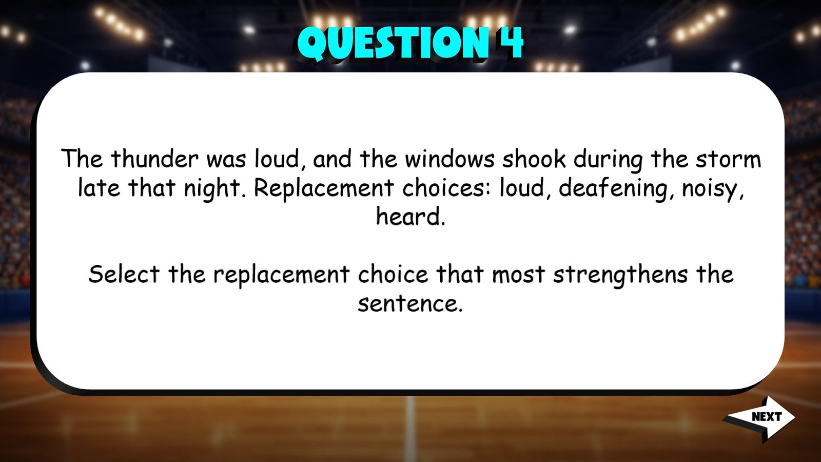 Words That Weaken or Strengthen Meaning TRASHKETBALL ELA Game - No Prep Grade 4