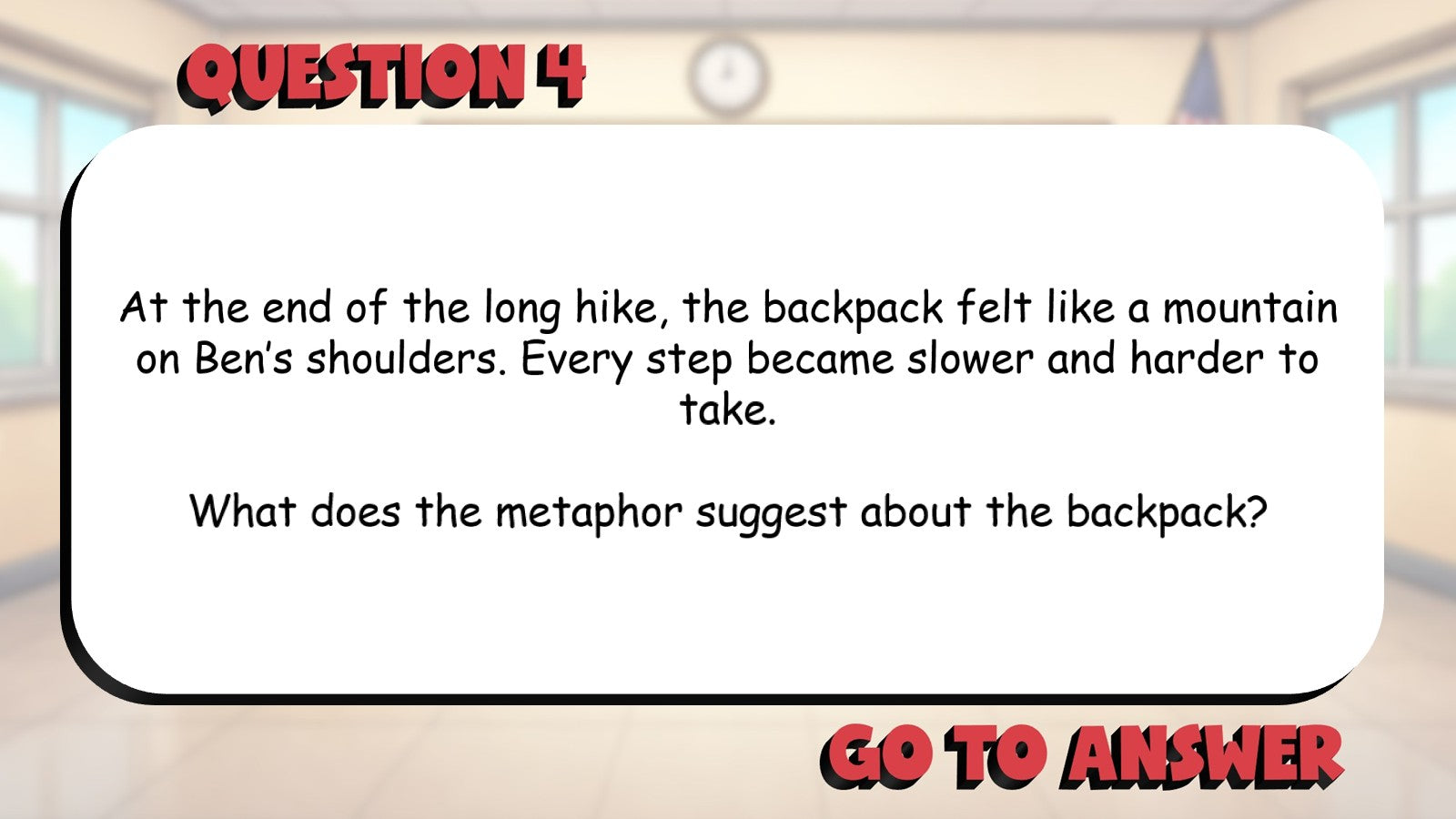 Interpret the Meaning of Metaphors in Context BIG TERRIBLE GAME - Grade 4 ELA