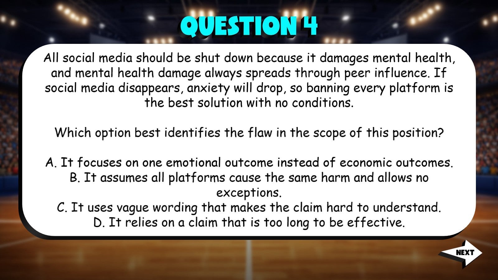 Evaluate the Scope & Limits of a Position TRASHKETBALL ELA Game - Grade 11
