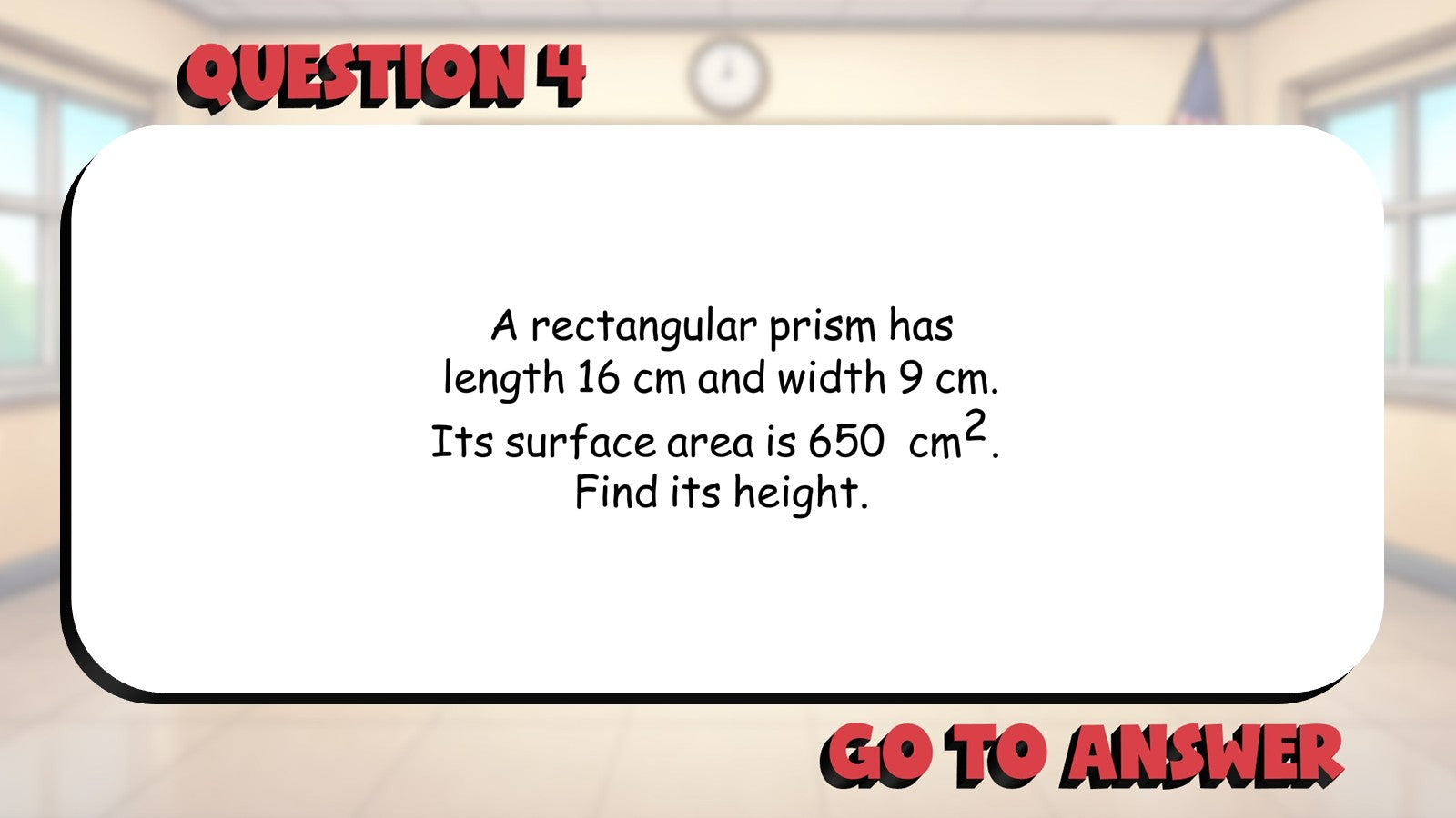 Surface Area of Prisms BIG TERRIBLE GAME - No Prep Geometry Math Review Activity
