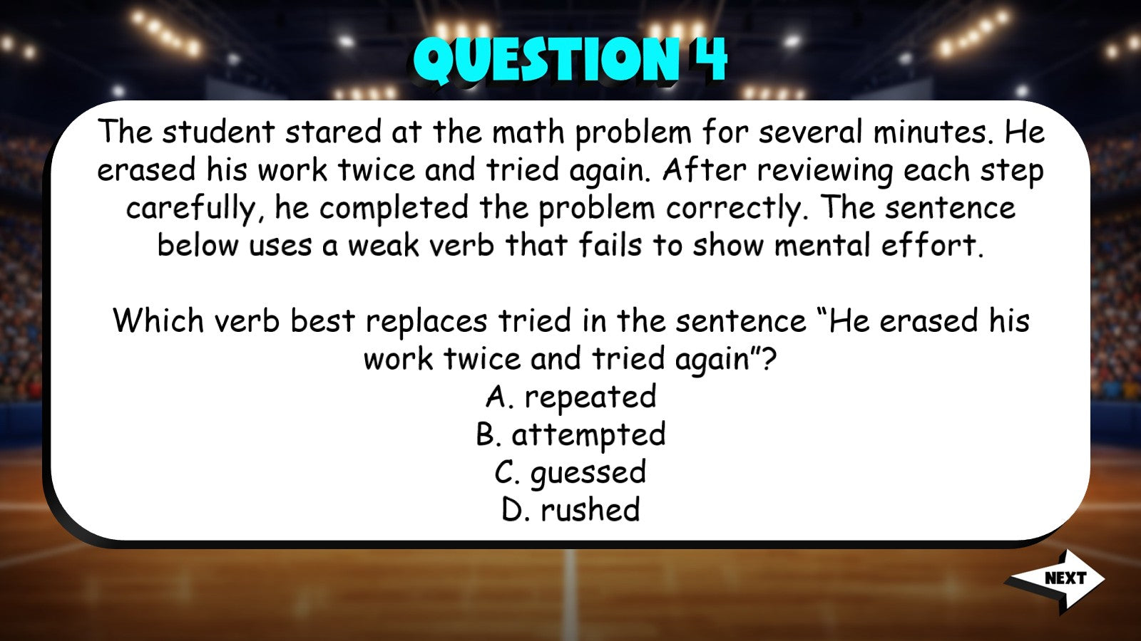 Choosing Strong Verbs for Precision TRASHKETBALL ELA Game - No Prep Grade 9