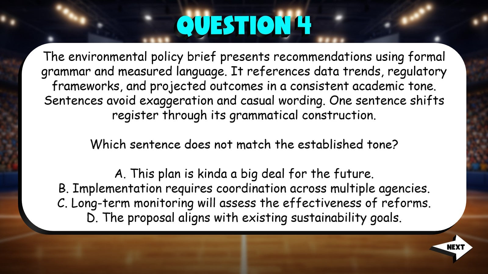 Evaluate Tone Consistency With Grammar TRASHKETBALL ELA Game - No Prep Grade 11