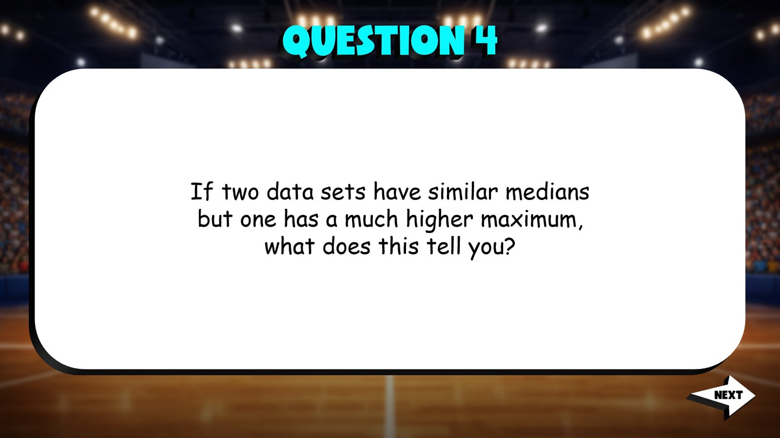 Compare Statistical Results TRASHKETBALL Math Game - No Prep Grade 8 Review