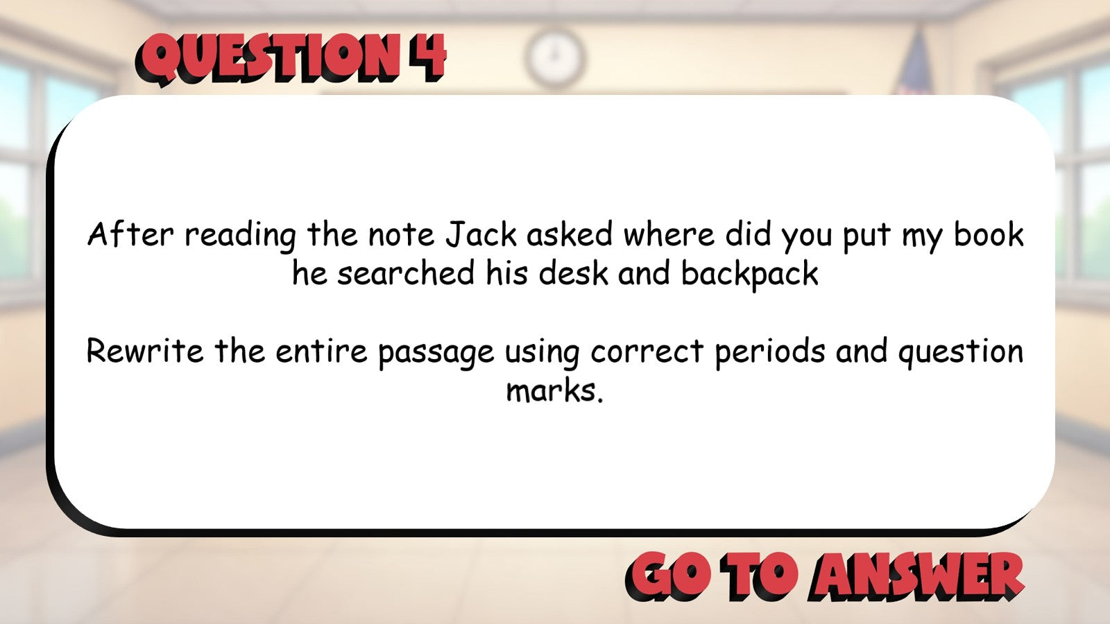 Identify Punctuation Errors BIG TERRIBLE GAME - No Prep Grade 3 ELA Review