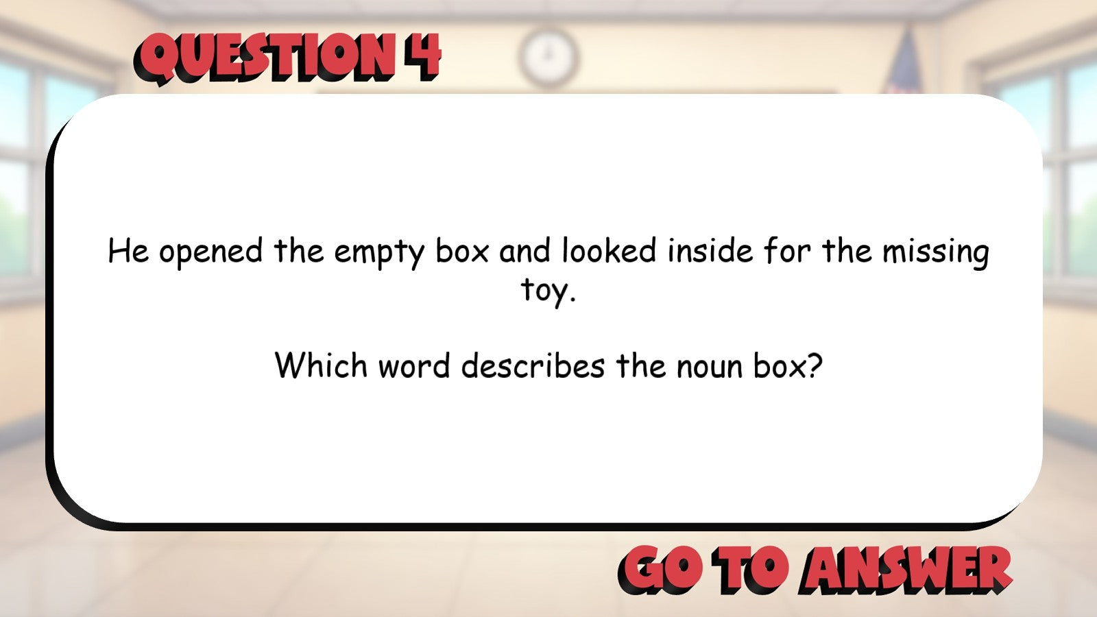 Identify Adjectives That Describe Nouns BIG TERRIBLE GAME - Grade 3 ELA Review