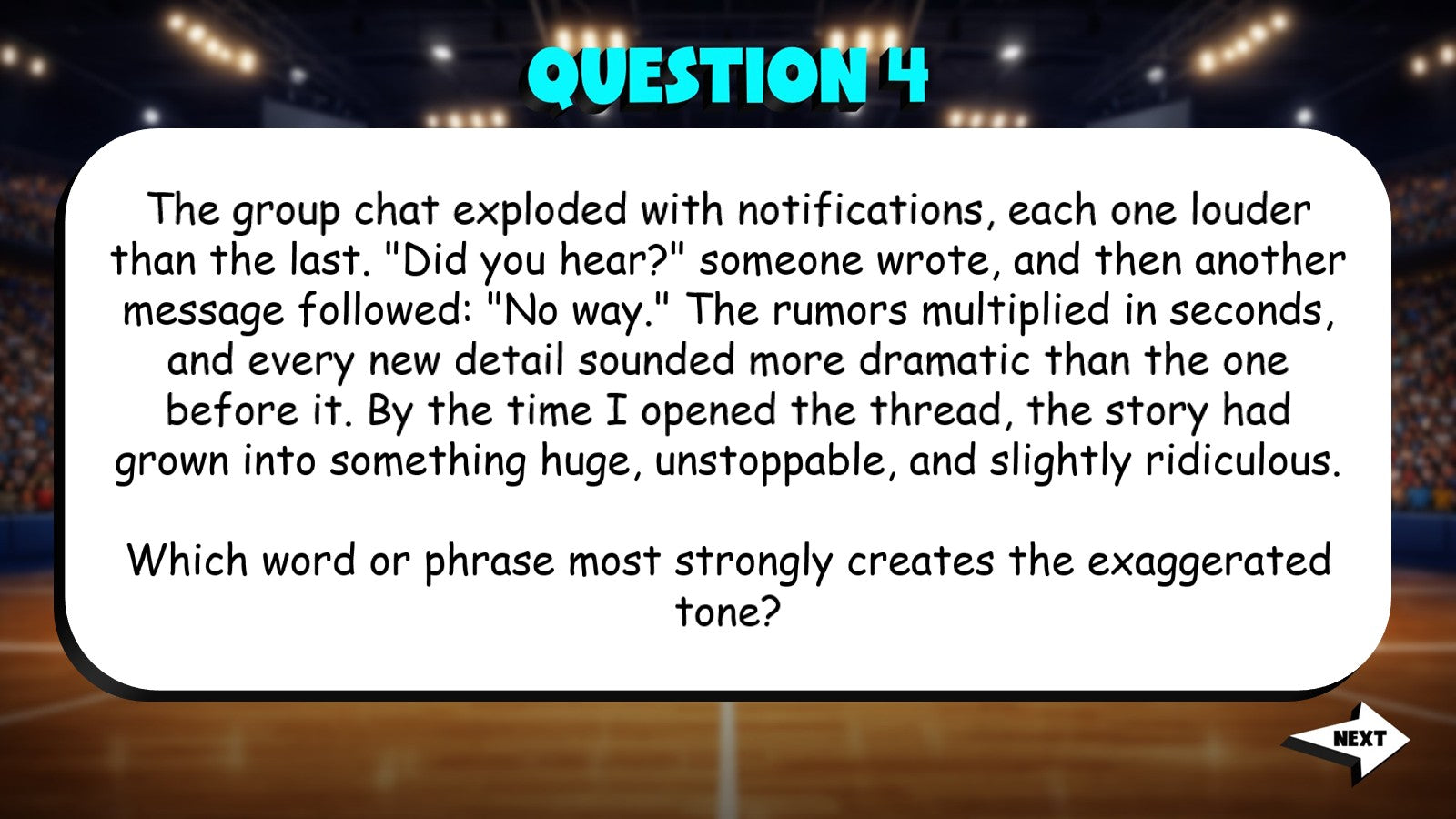 Identify Words That Create Tone TRASHKETBALL ELA Game - No Prep Grade 9 Review