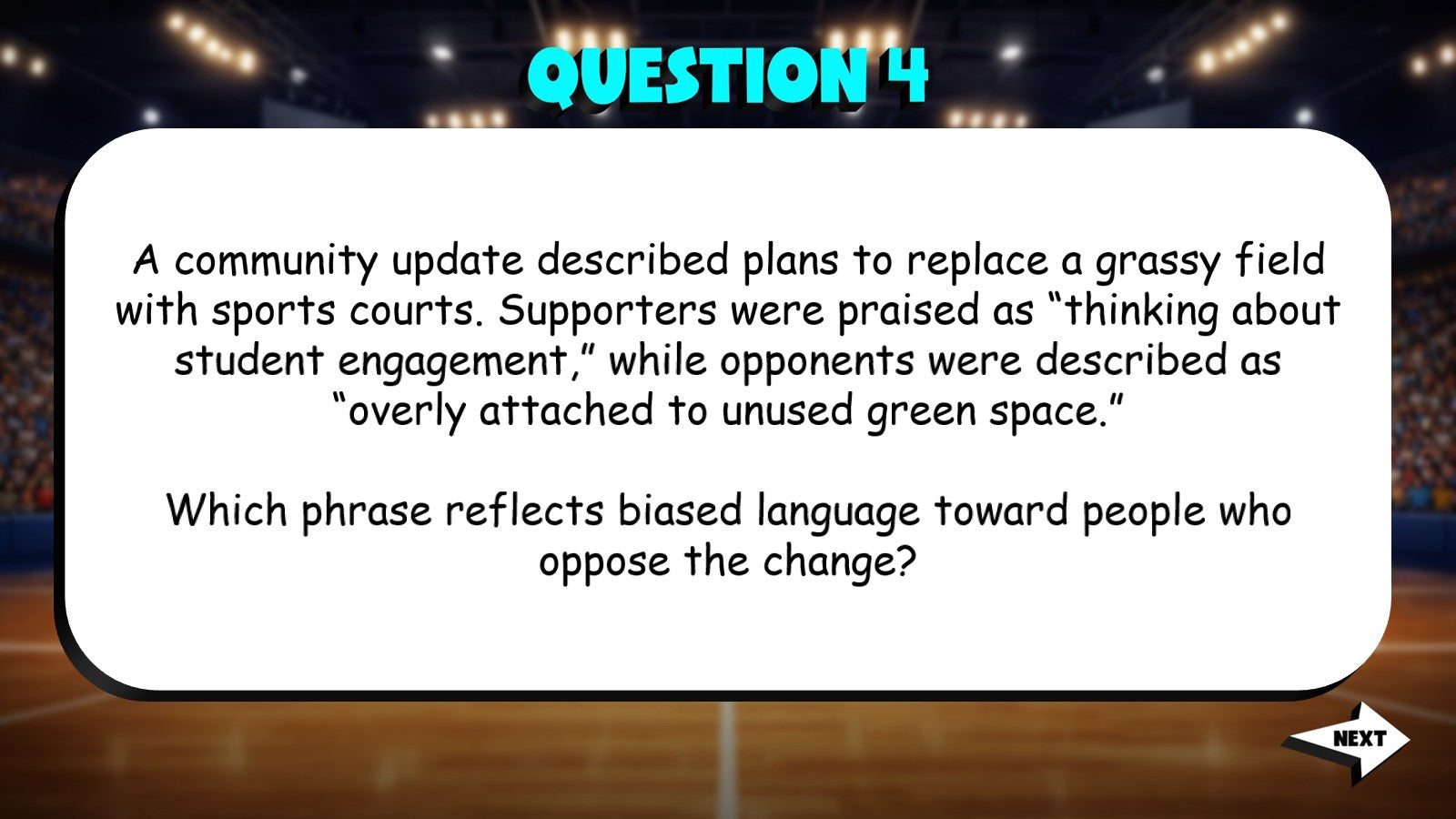 Identify Subtle Bias or Loaded Language TRASHKETBALL ELA Game - No Prep Grade 7