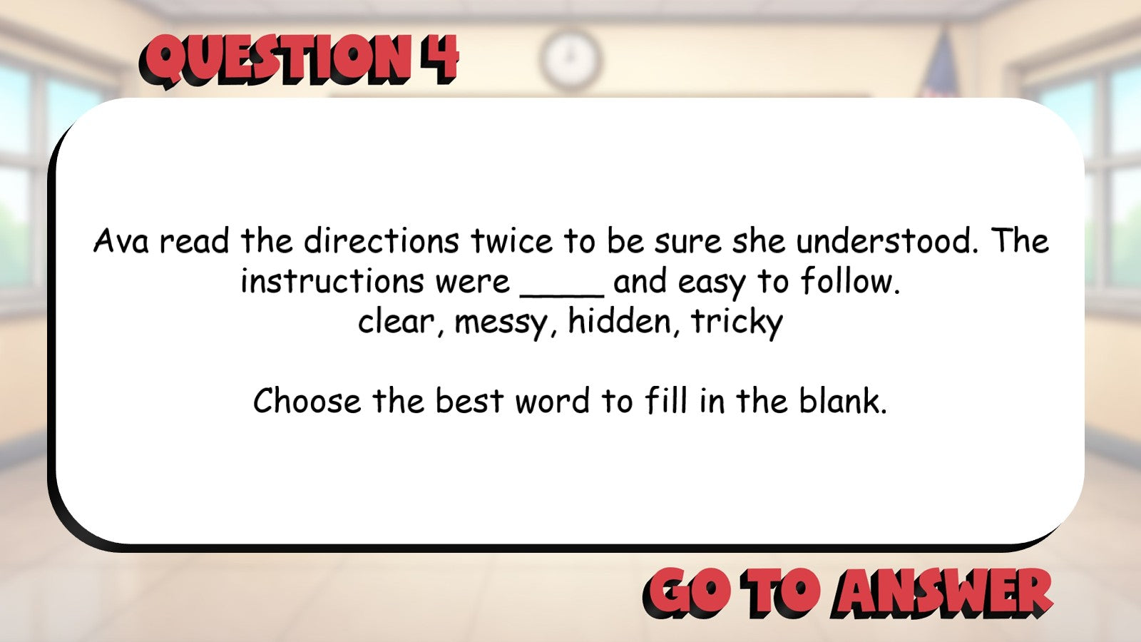 Select Revisions That Improve Word Choice BIG TERRIBLE GAME - Grade 3 ELA Review