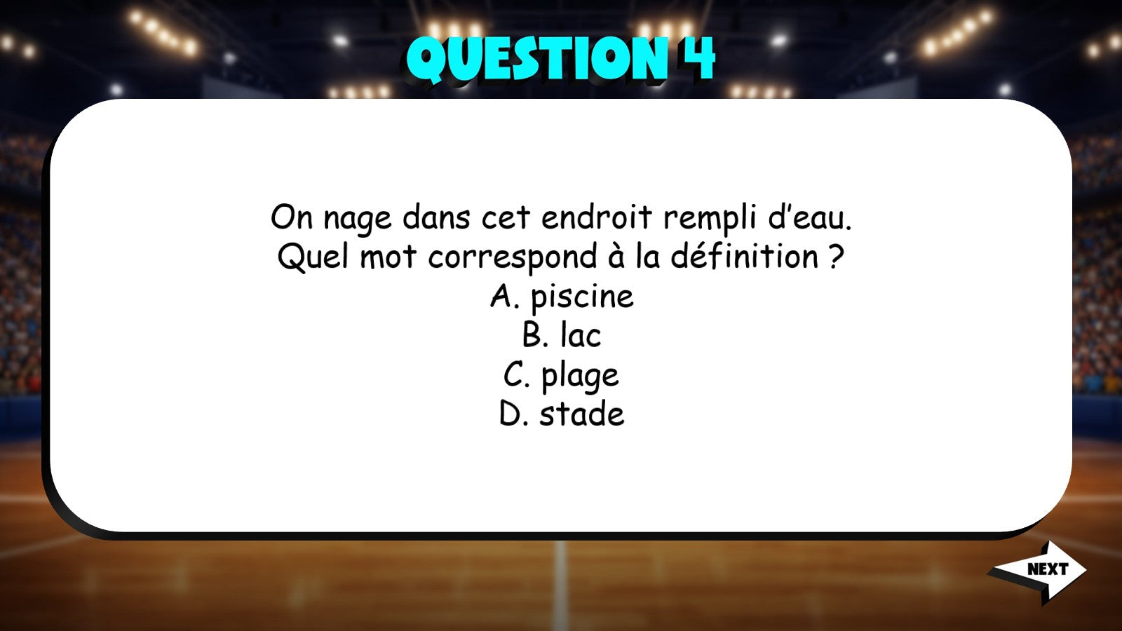 Match the Definition - Buildings & Public Spaces TRASHKETBALL Game - French