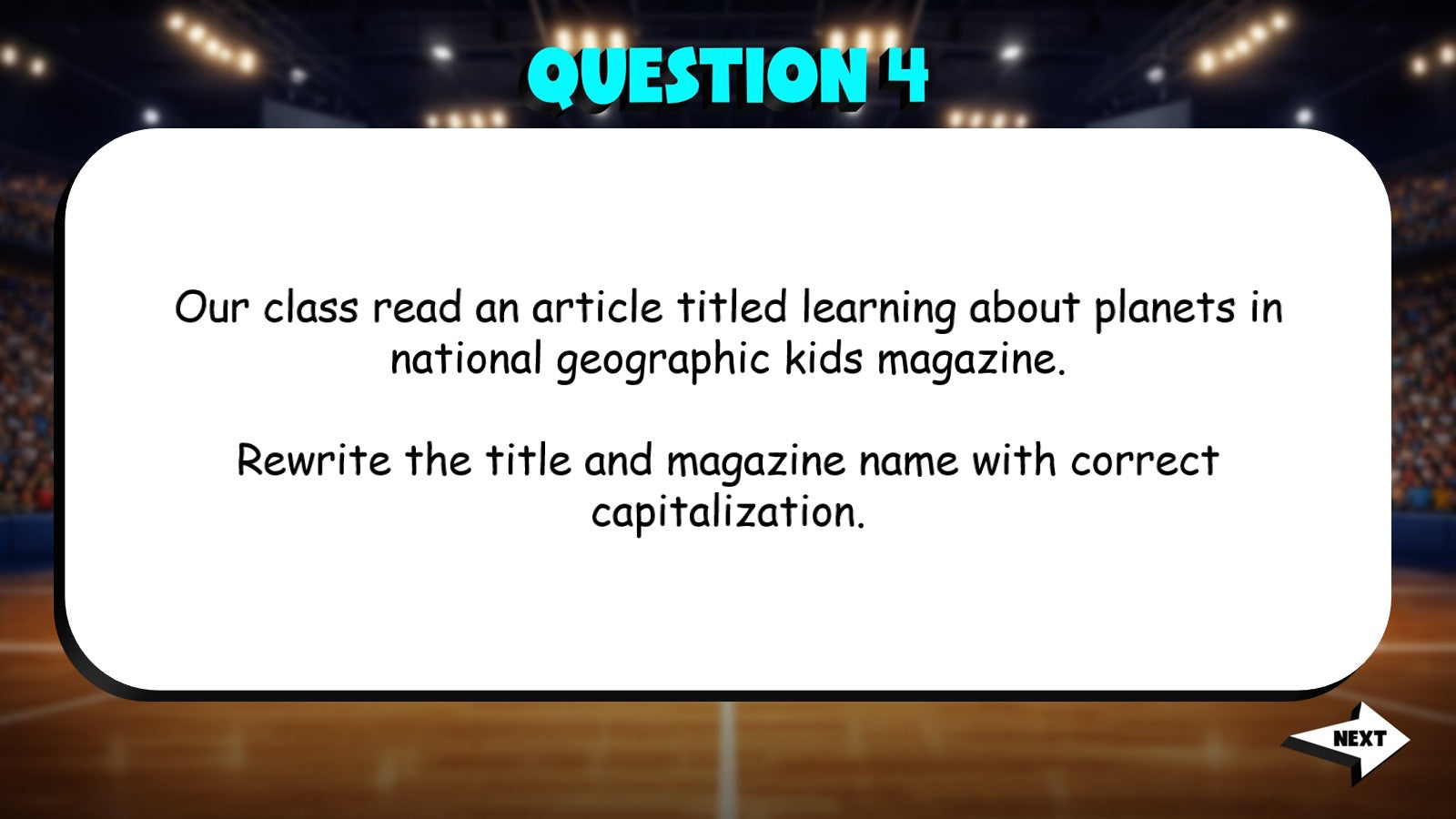 Capitalization Errors in Titles & Proper Nouns TRASHKETBALL ELA Game - Grade 4