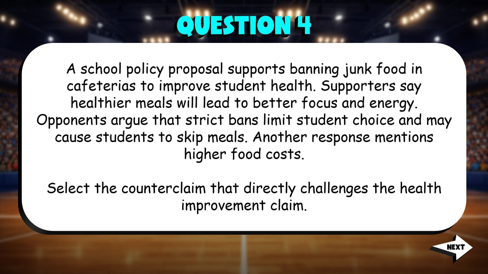 Identify Relevant Counterclaims TRASHKETBALL ELA Game - No Prep Grade 7 Review