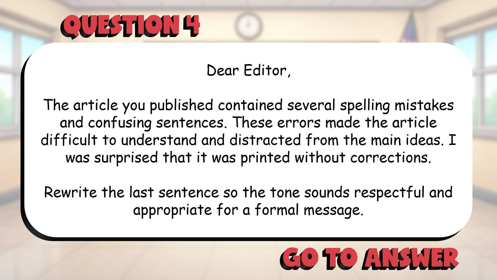 Revise for Tone Precision & Audience BIG TERRIBLE GAME - Grade 5 ELA Review
