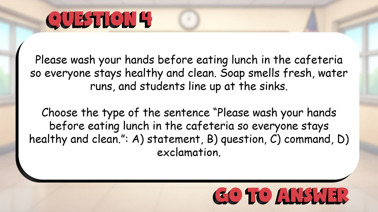Statements Questions Commands Exclamations BIG TERRIBLE GAME - Grade 3 ELA