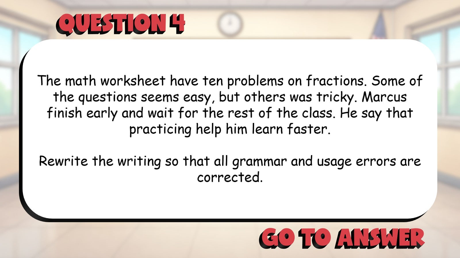 Identify Grammar & Usage Errors BIG TERRIBLE GAME - No Prep Grade 5 ELA Review
