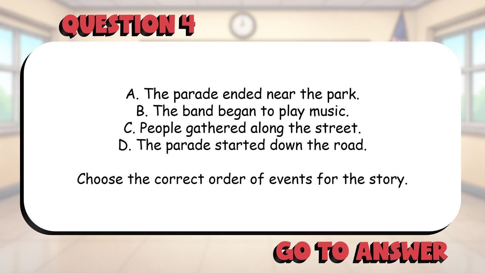 Order Events in a Story BIG TERRIBLE GAME - No Prep Grade 3 ELA Review Activity