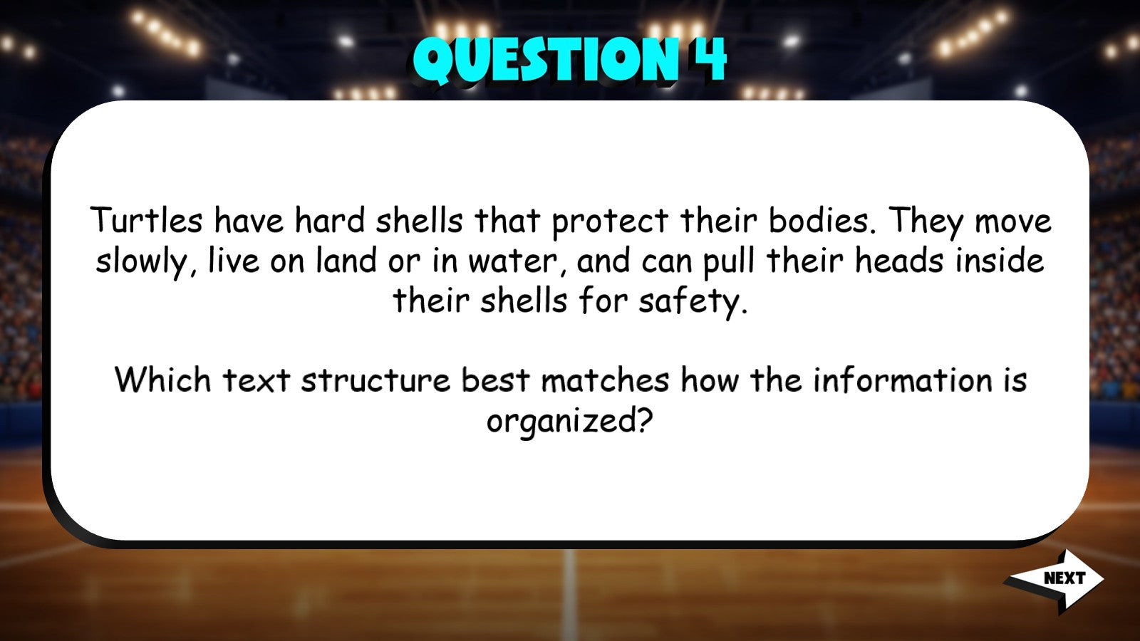 Identify Signal Words That Indicate Structure TRASHKETBALL ELA Game - Grade 4
