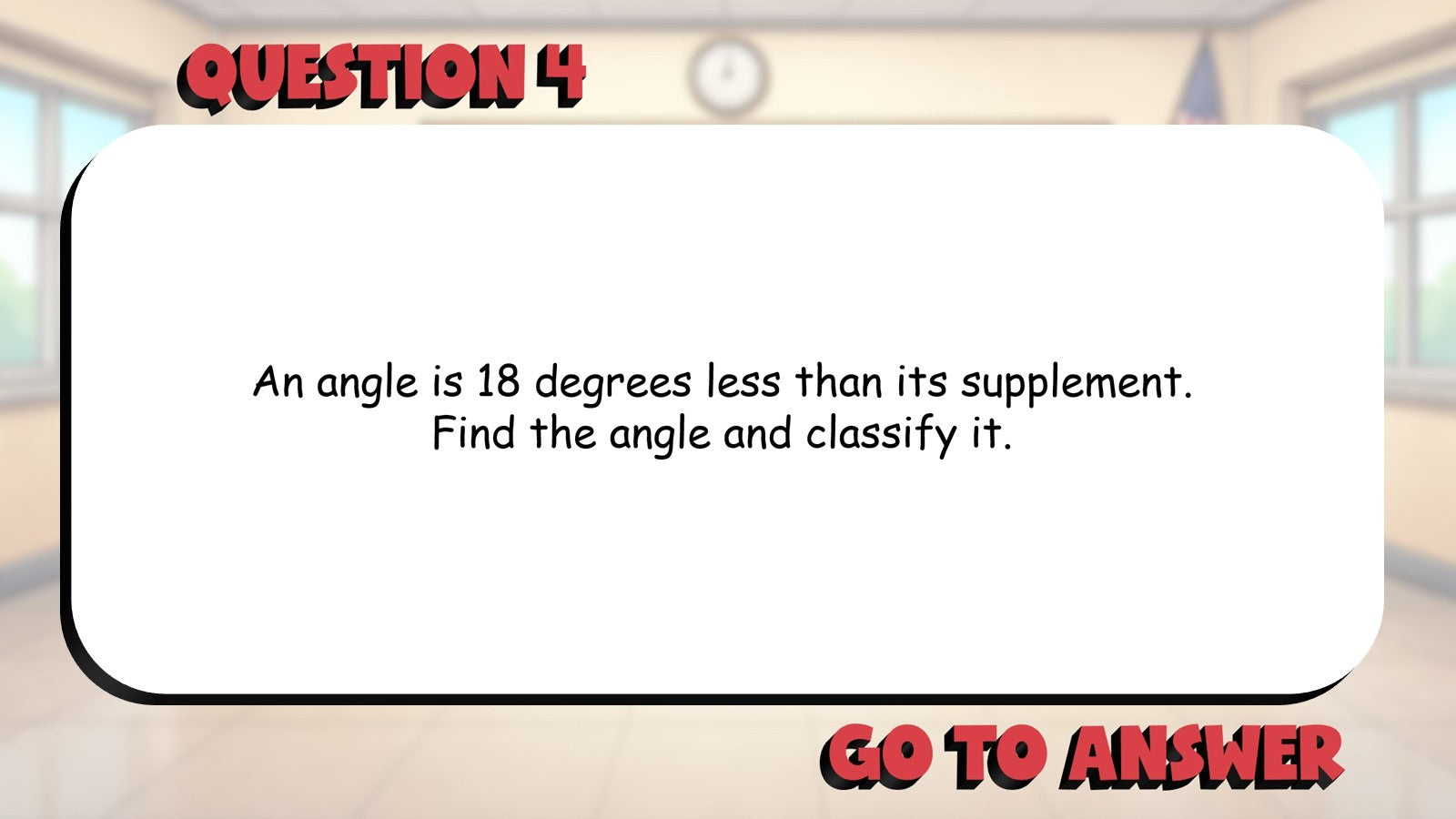 Angle Types BIG TERRIBLE GAME - No Prep Geometry Math Review Activity