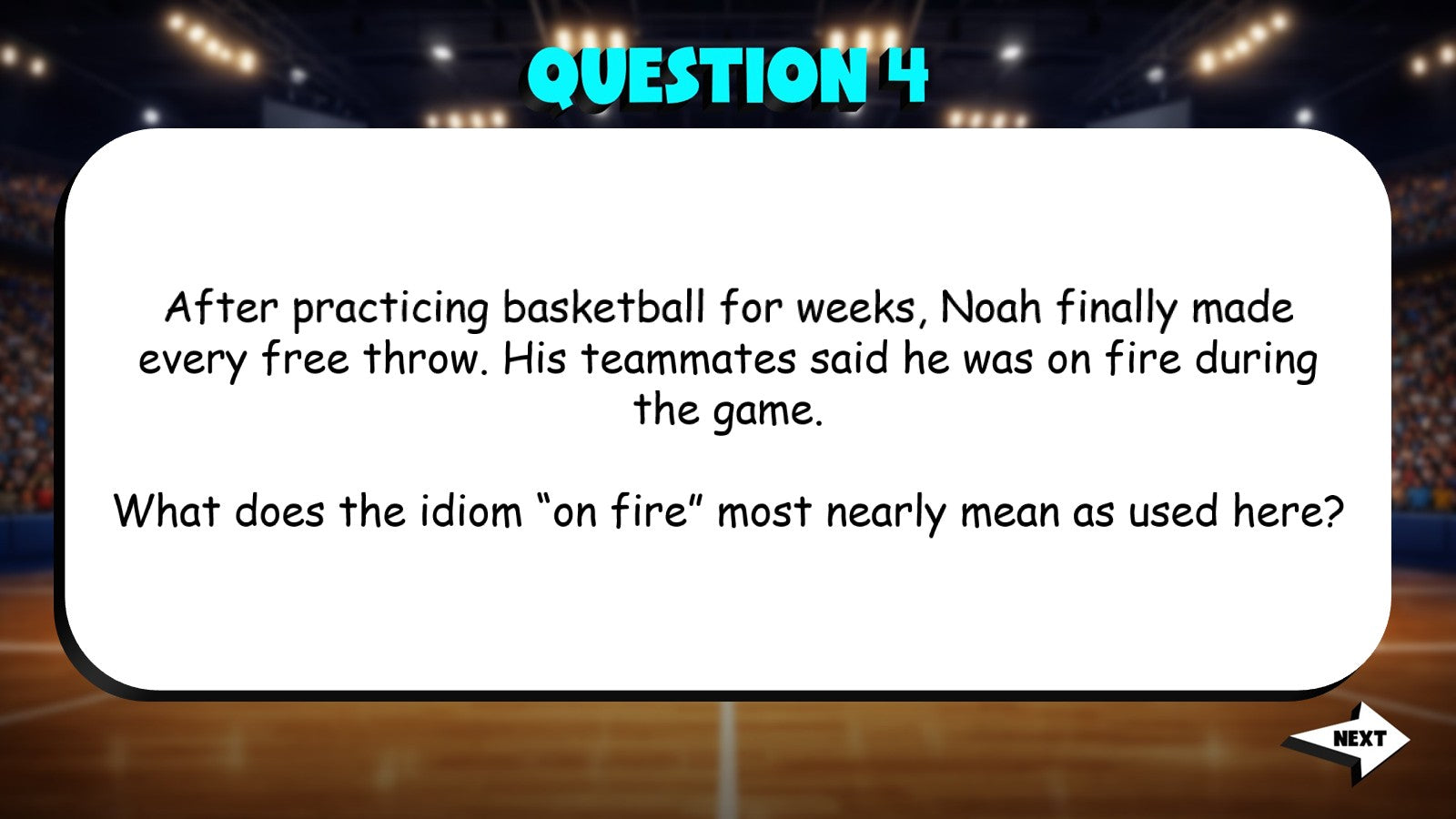 Interpret Idioms Using Context Clues TRASHKETBALL ELA Game - No Prep Grade 4