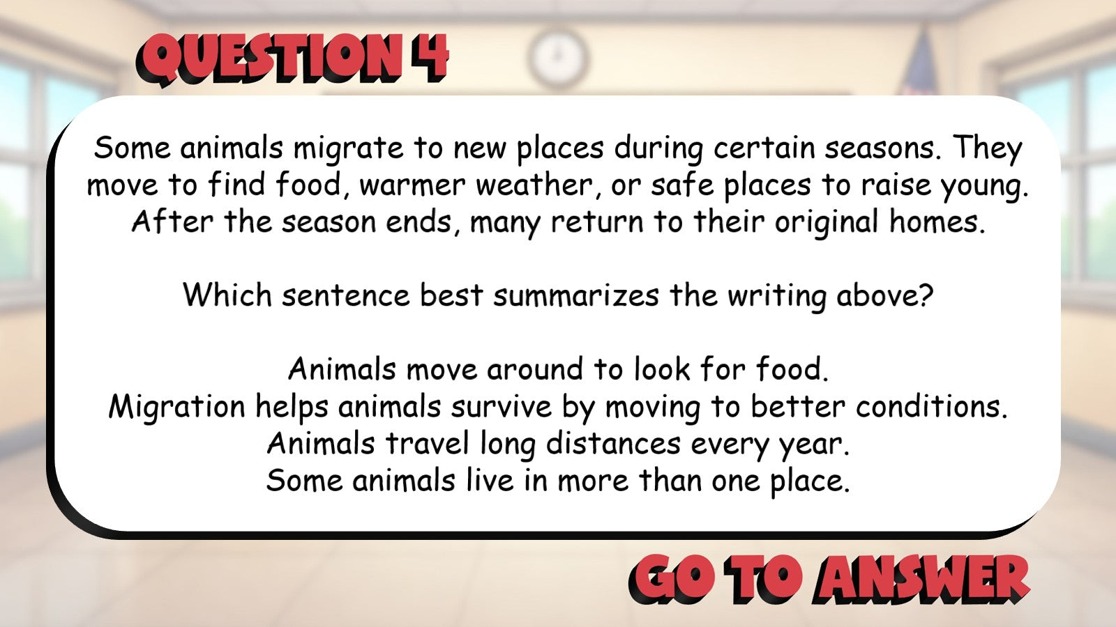 Select the Best Summary Sentence BIG TERRIBLE GAME - No Prep Grade 4 ELA Review