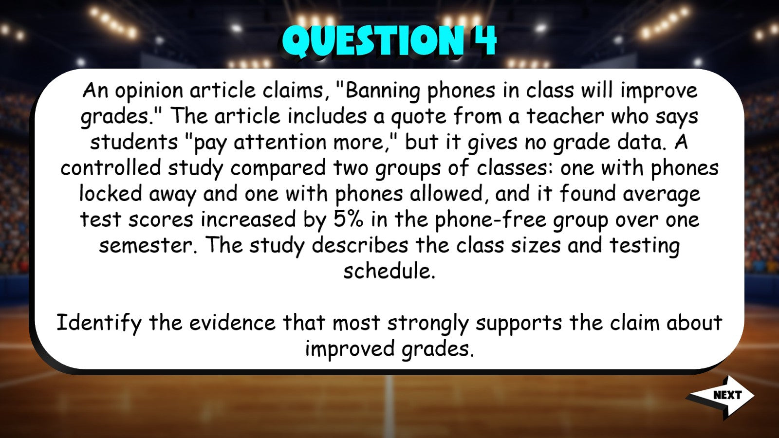 Evaluate Evidence Supporting Claims TRASHKETBALL ELA Game - No Prep Grade 10