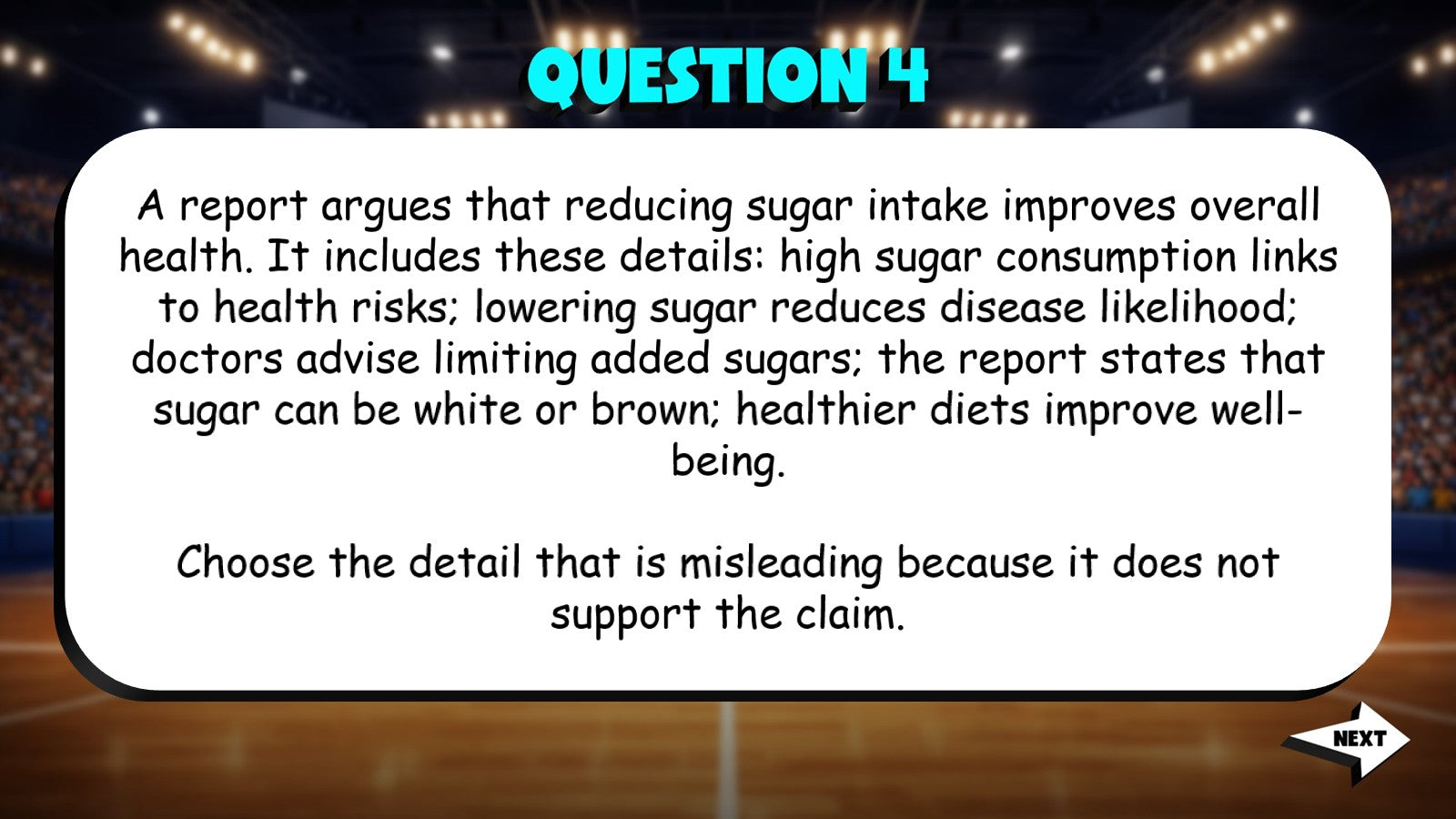 Identify Irrelevant or Misleading Evidence TRASHKETBALL ELA Game - Grade 7