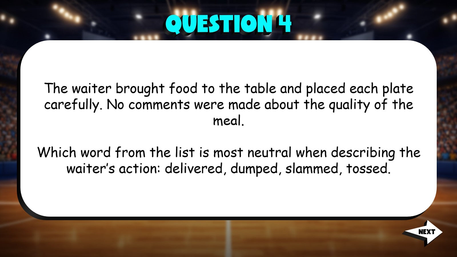 Identify Neutral Versus Loaded Word Choices TRASHKETBALL ELA Game - Grade 5