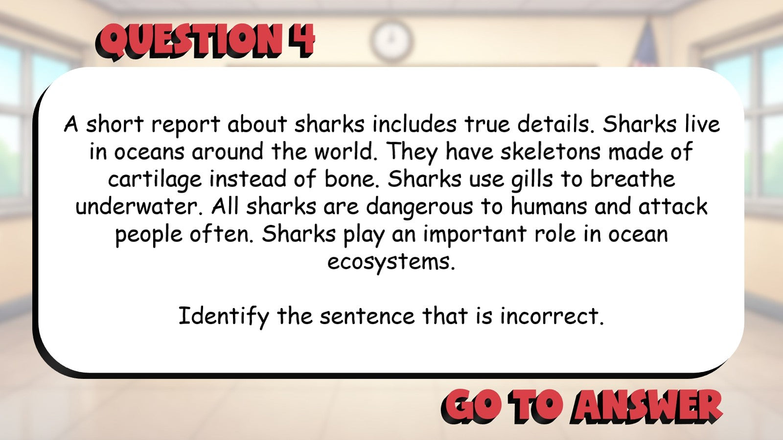 Identify Misleading or Off Topic Information BIG TERRIBLE GAME - Grade 5 ELA