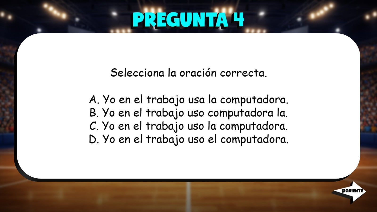 Select Correct Sentence - Frequency Expressions TRASHKETBALL Game - Spanish