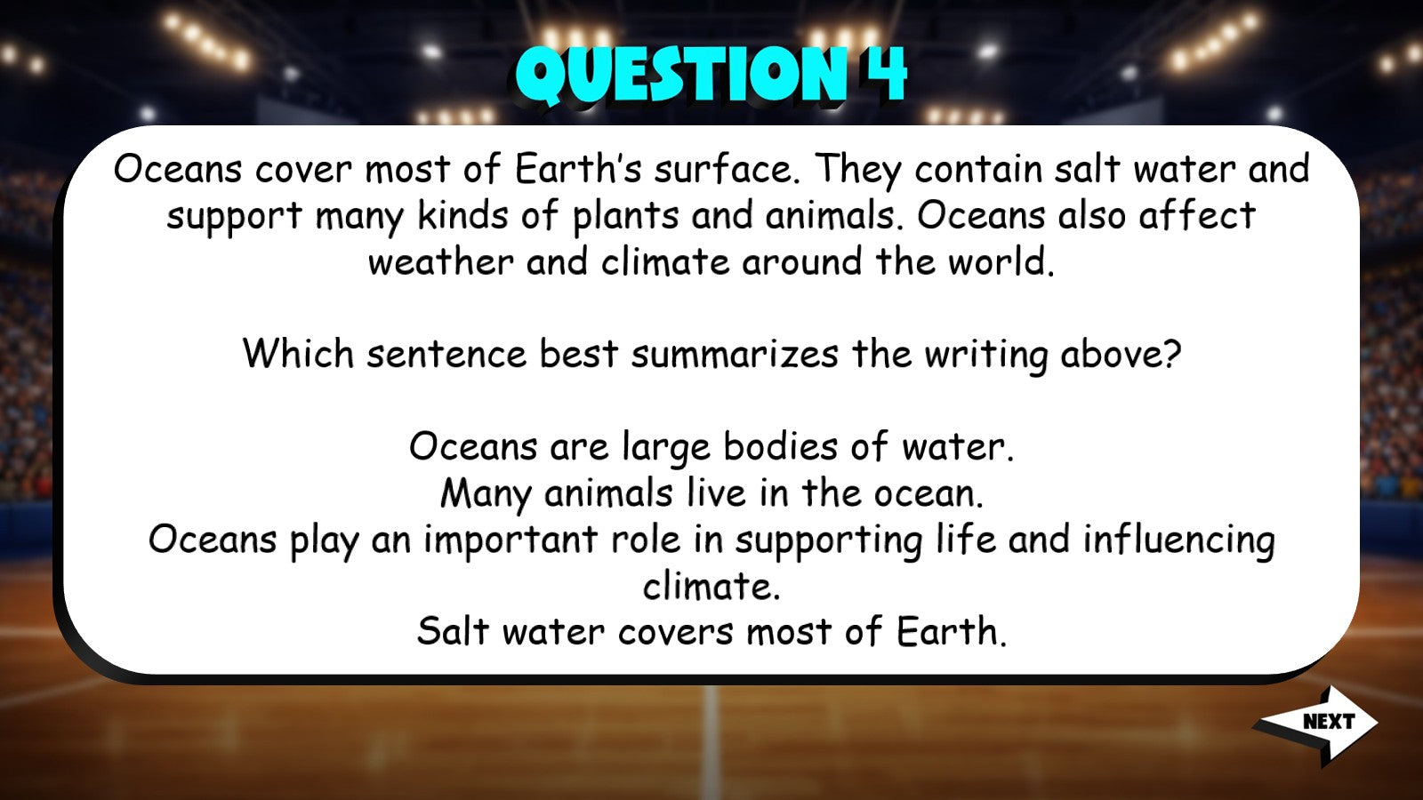 Select the Best Summary Sentence TRASHKETBALL ELA Game - No Prep Grade 4 Review