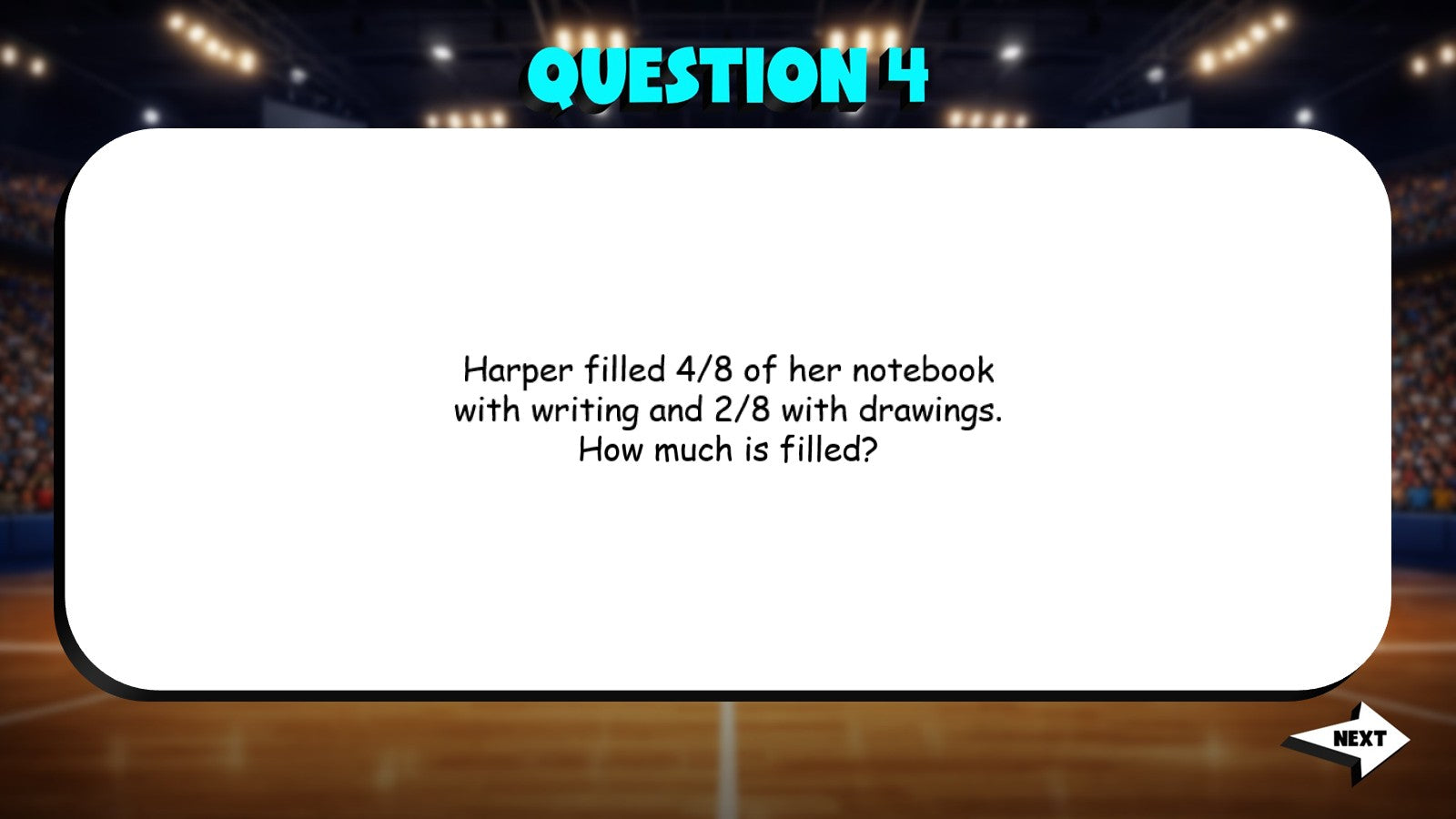 Add Fractions Like Denoms Word Problems TRASHKETBALL Math Game - No Prep Grade 4