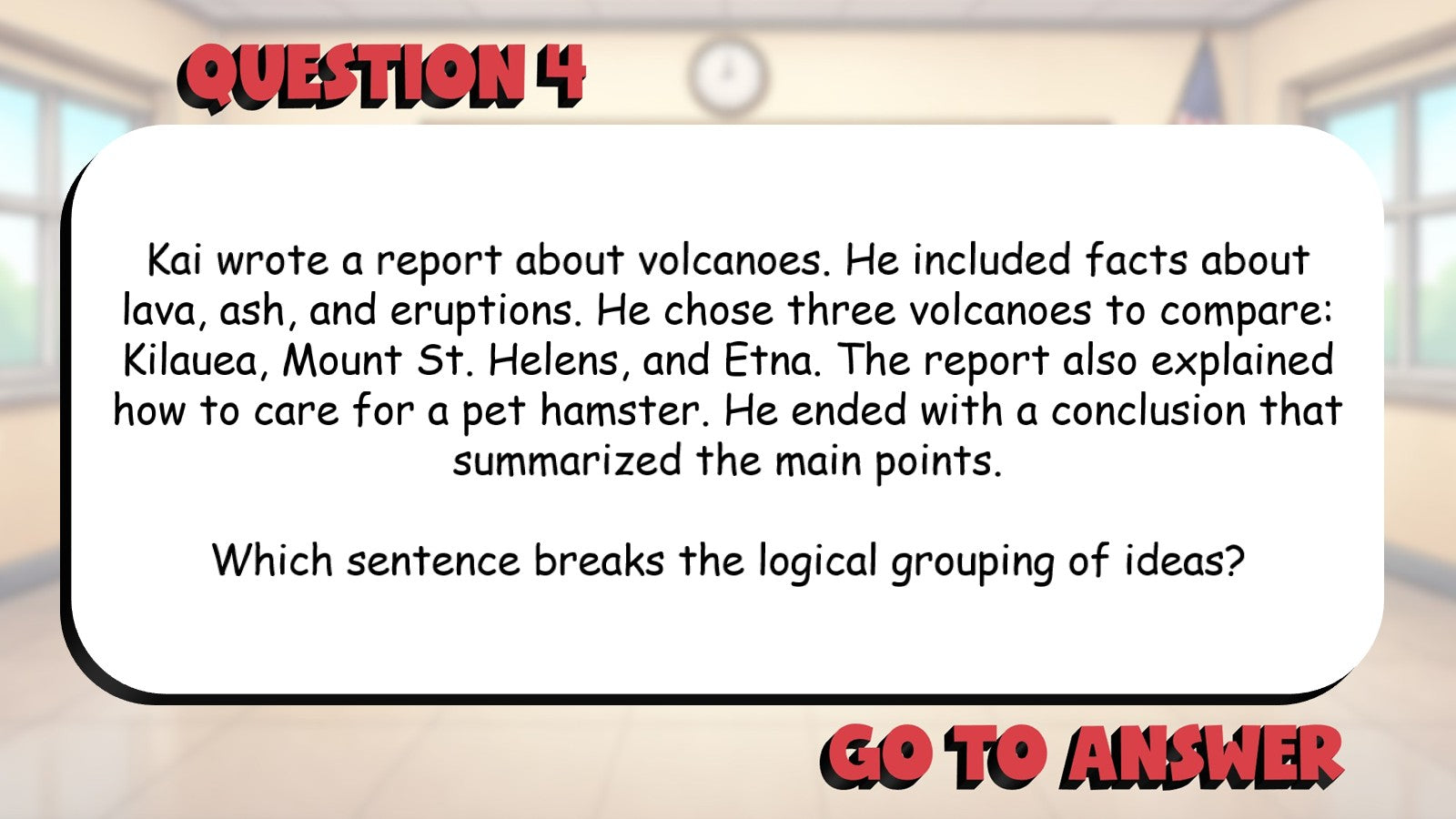 Identify Logical Grouping of Ideas BIG TERRIBLE GAME - Grade 5 ELA Review